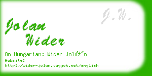 jolan wider business card